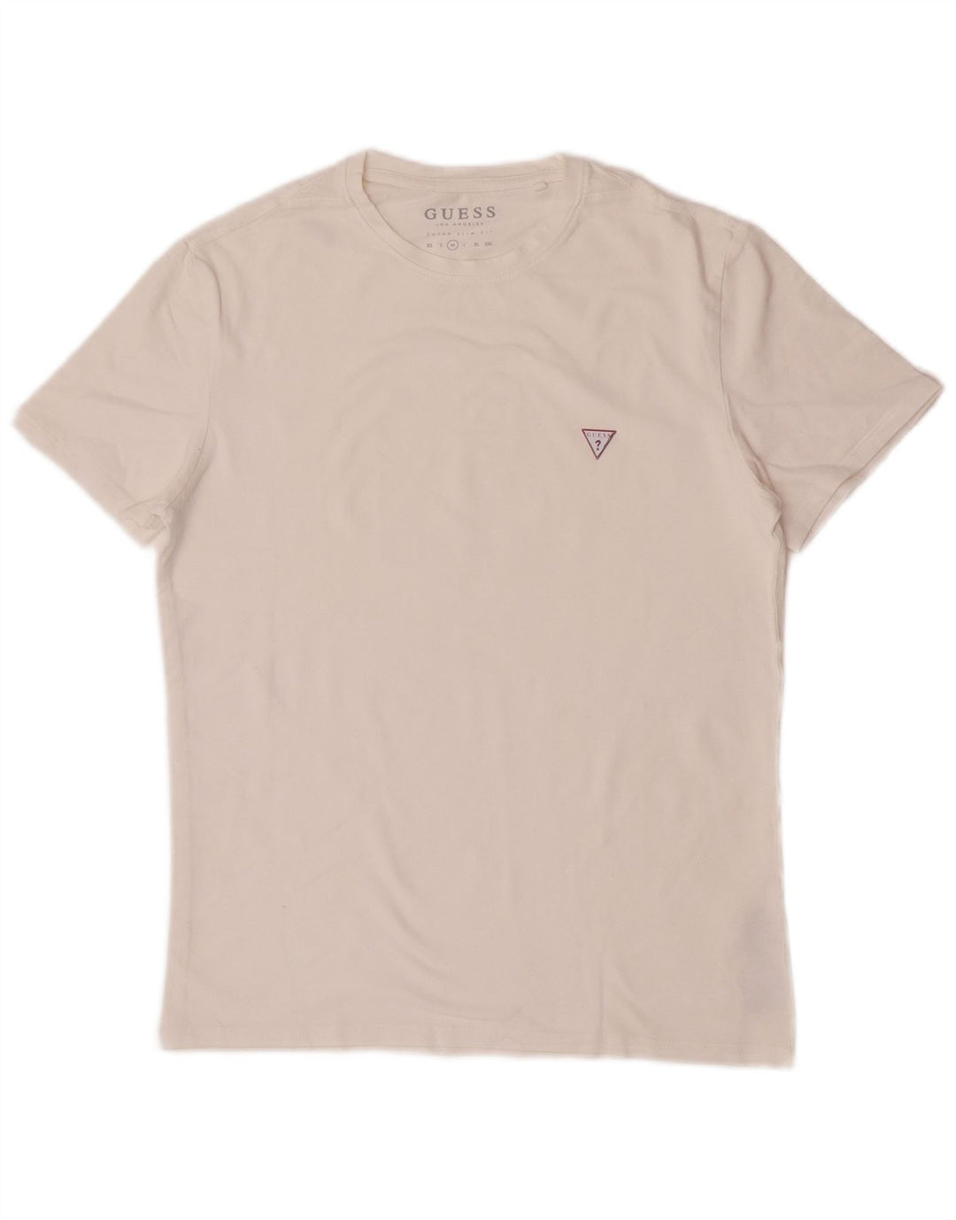 Guess Mens Camiseta Super Slim Fit Top Médio Algodão Branco