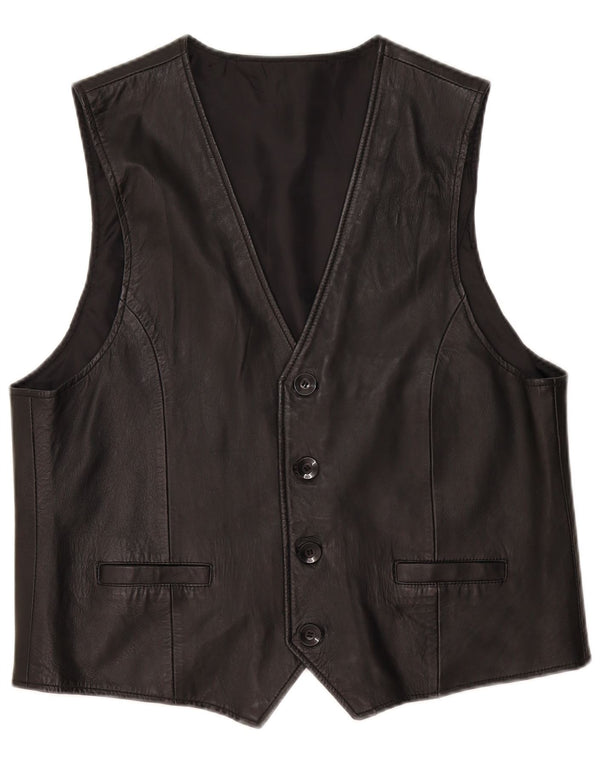 Colete de couro masculino Canda 3XL couro preto