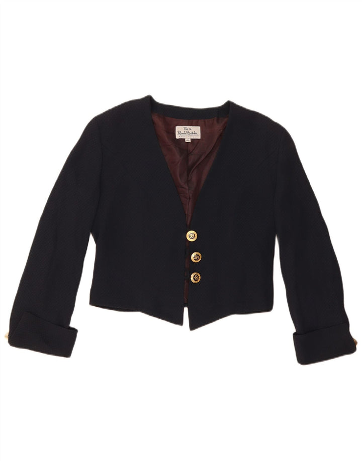 Jaqueta Bolero Feminina Renato Balestra IT 42 Médio Azul Marinho Argyle/Diamante