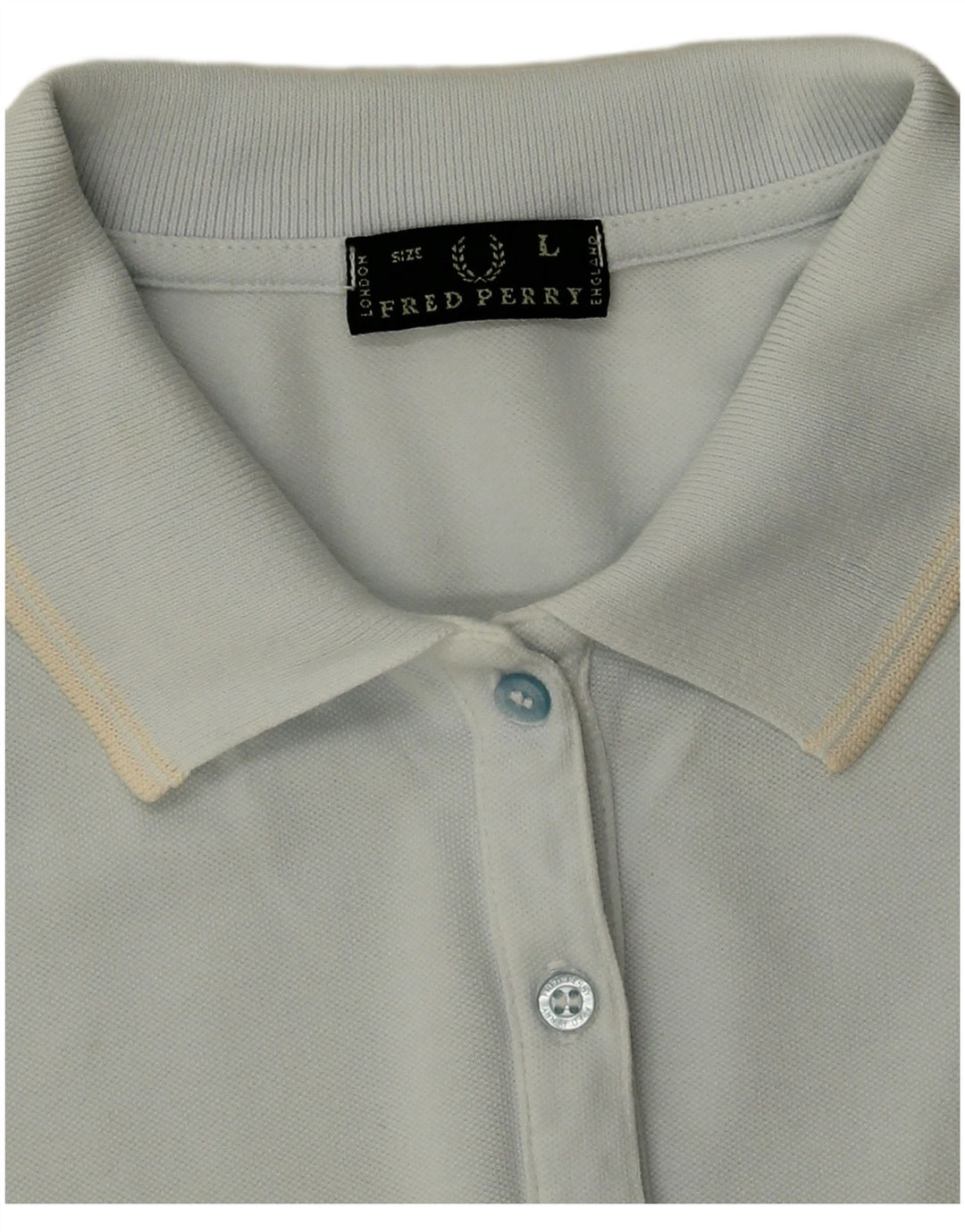 Camisa pólo feminina Fred Perry Reino Unido 16 grande algodão azul