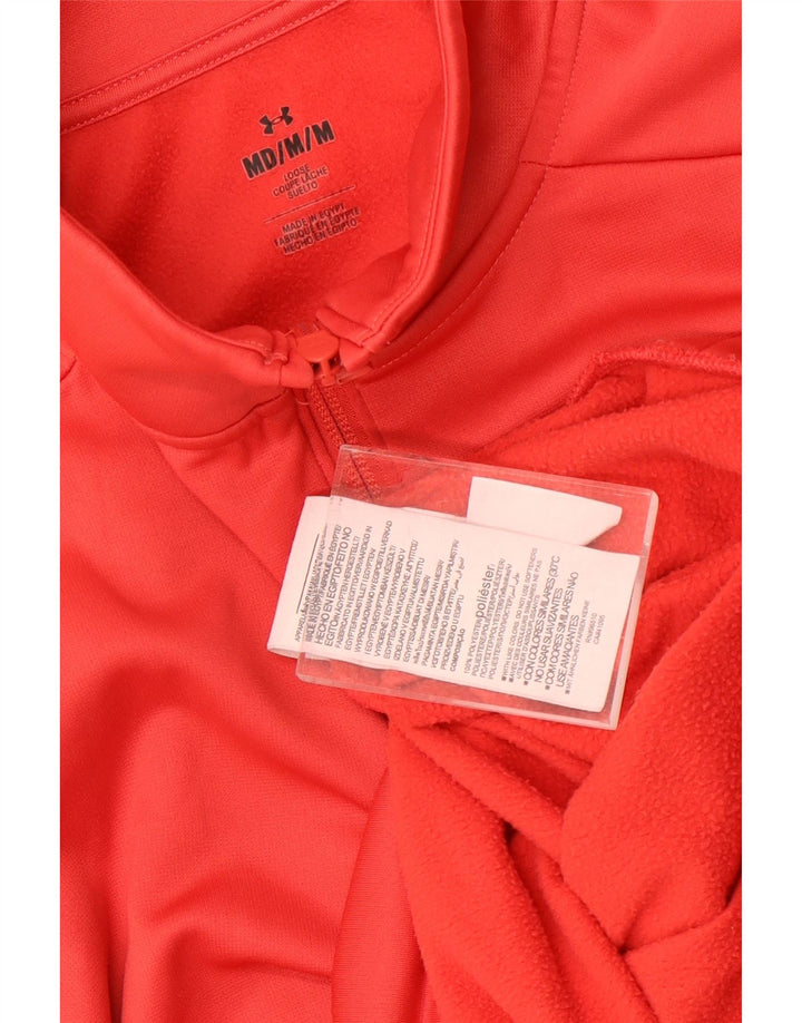 Moletom masculino Under Armour com zíper e gola em poliéster vermelho médio