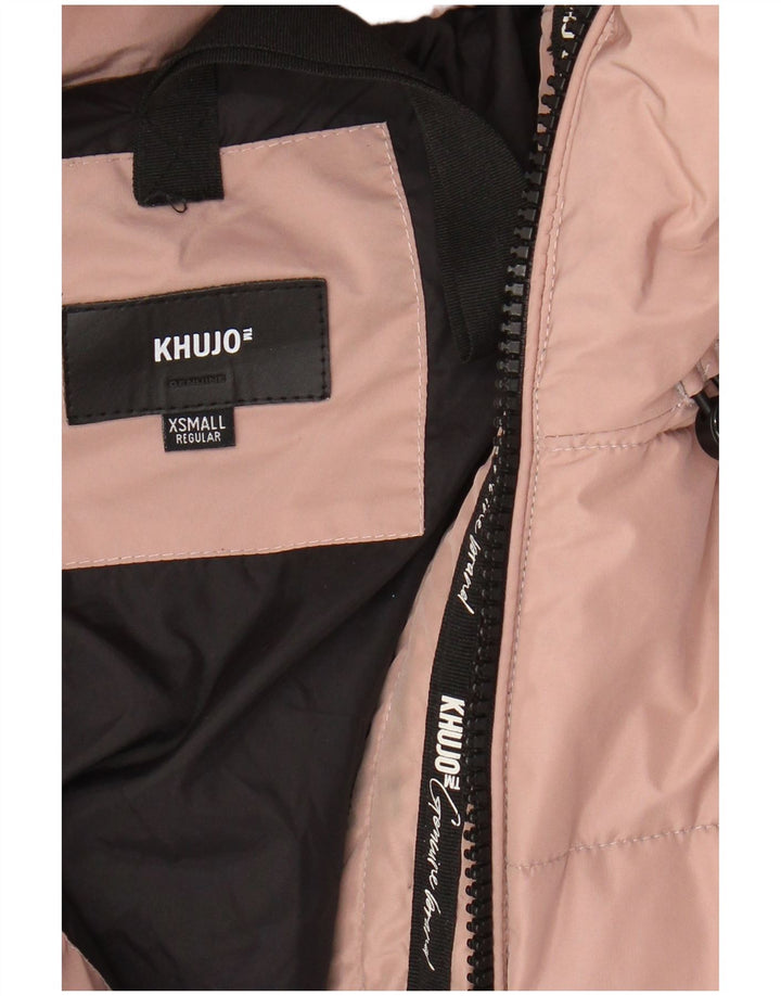 Casaco feminino acolchoado com capuz grande KHUJO UK 6 XS rosa poliéster