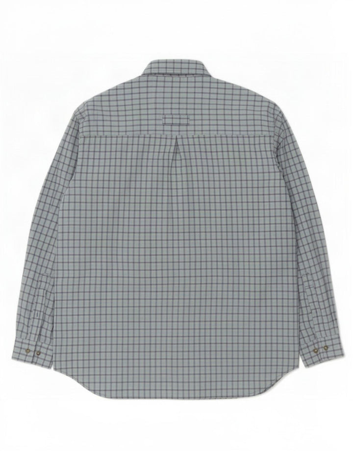 Camisa masculina Columbia grande poliéster xadrez azul