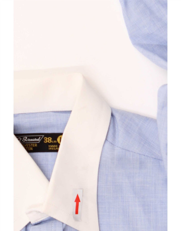 St. Camisa masculina Bernard tamanho 15 38 poliéster azul médio