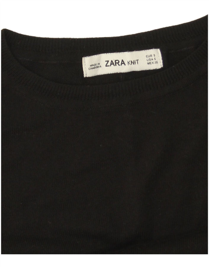 Zara Suéter feminino oversized com gola canoa Reino Unido 10 pequeno preto