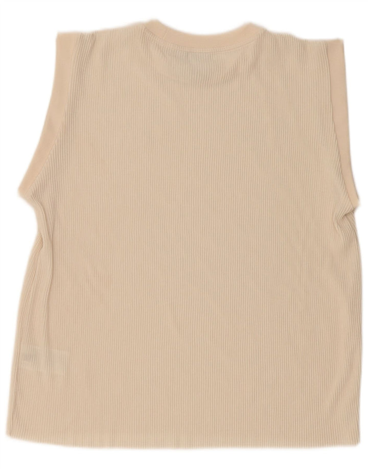 Adidas Womens Oversized Vest Top UK 8 Pequeno Bege Poliéster