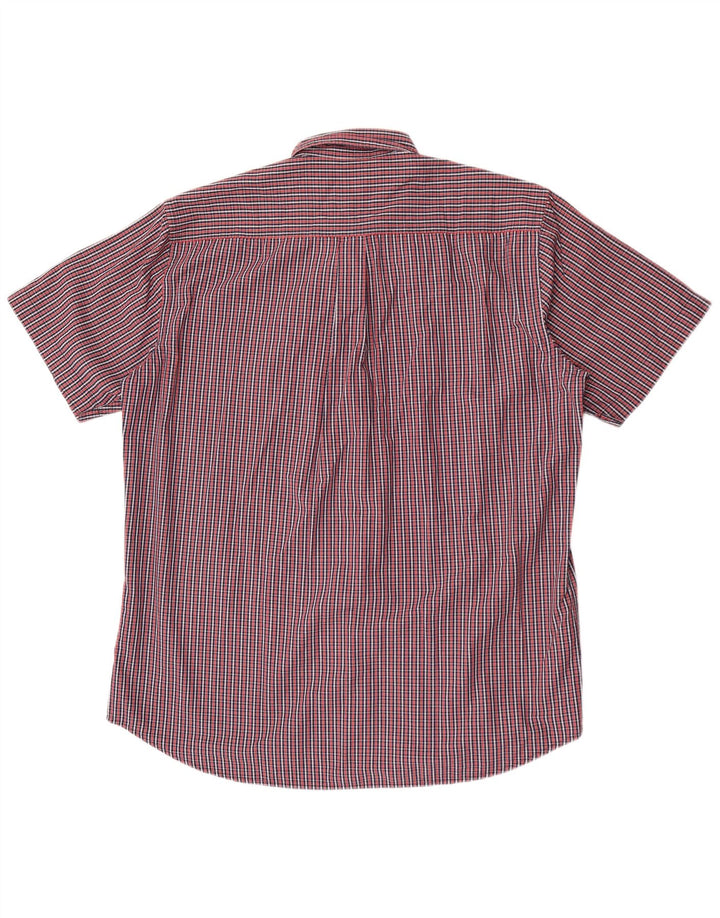 Camisa masculina de manga curta Kappa 2XL algodão xadrez vermelho