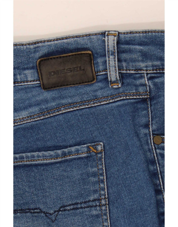Diesel feminino Sandy Regular Slim Straight Jeans W28 L29 Azul Algodão