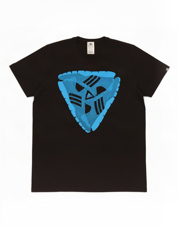 Adidas Mens Graphic T-Shirt Top XL Algodão Preto