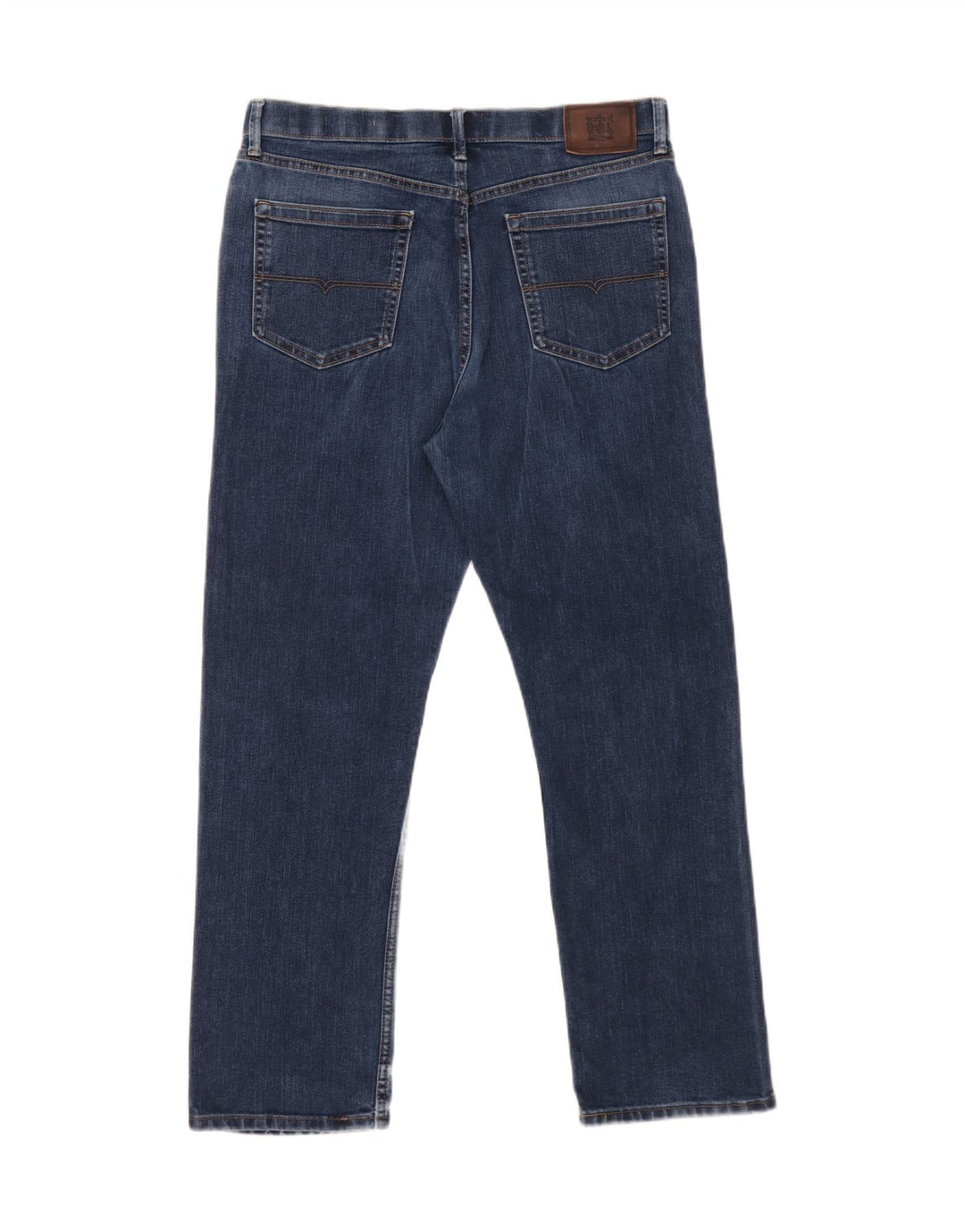 Calça jeans reta regular masculina Marks & Spencer W34 L29 algodão azul