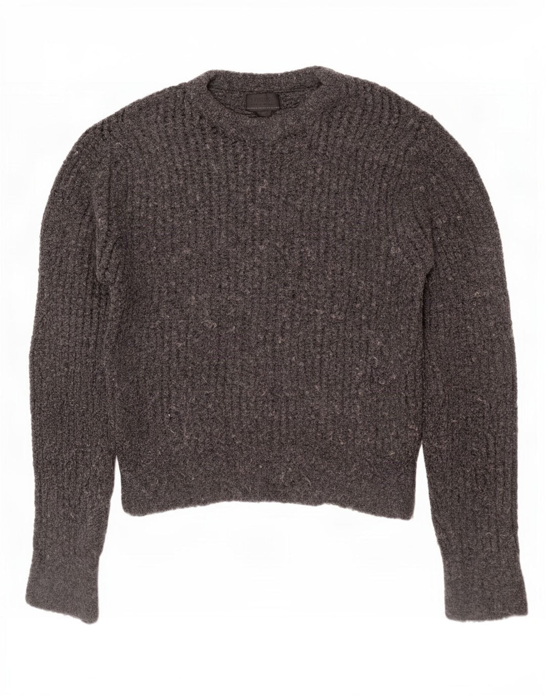 Zara Suéter masculino com gola canoa e acrílico cinza médio