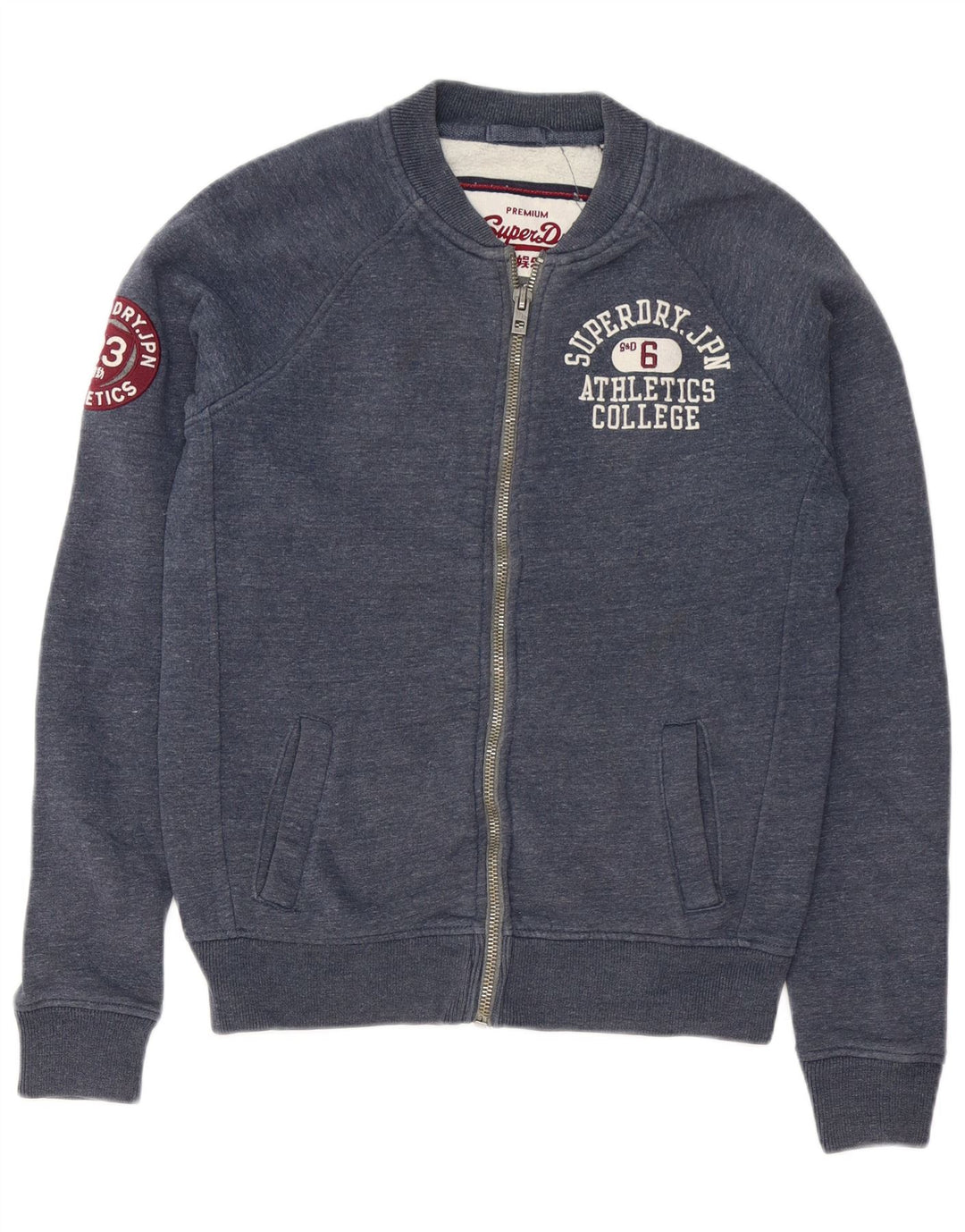 Superdry Mens Graphic Tracksuit Top Jacket Médio Azul Marinho Salpicado de Algodão