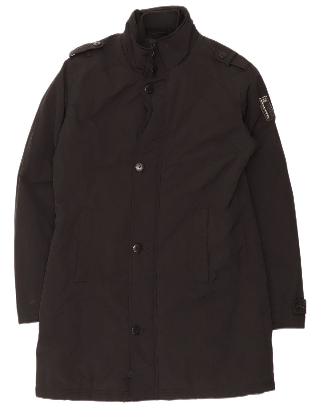 Casaco acolchoado militar feminino Bomboogie UK 14 grande poliéster preto