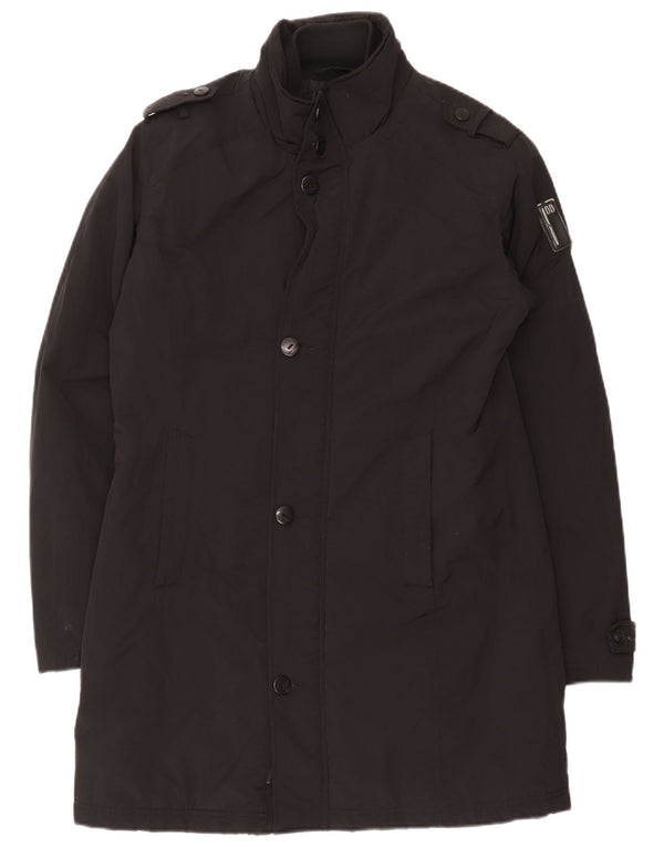 Casaco acolchoado militar feminino Bomboogie UK 14 grande poliéster preto