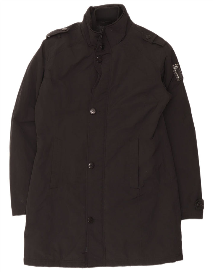 Casaco acolchoado militar feminino Bomboogie UK 14 grande poliéster preto