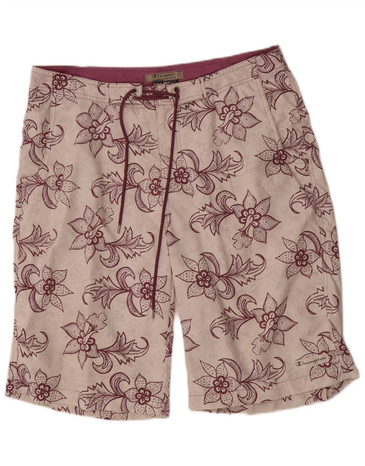 Shorts de natação masculino Champion grande branco floral