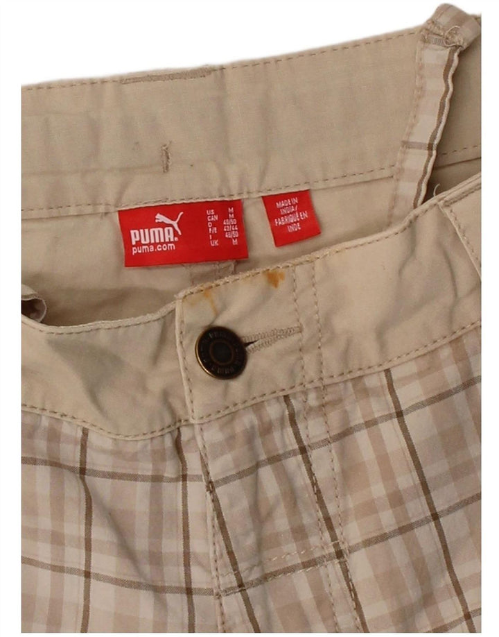 PUMA Masculino Chino Shorts Médio W34 Bege Check