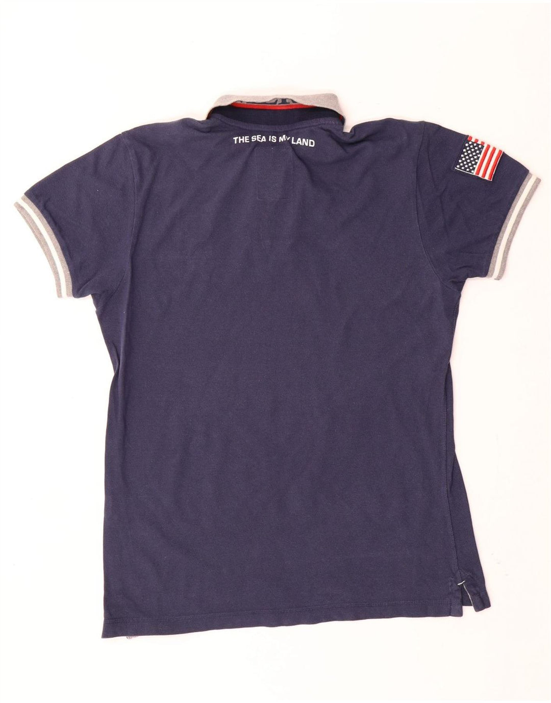Polo gráfico masculino NORTH SAILS pequeno bloco colorido azul marinho