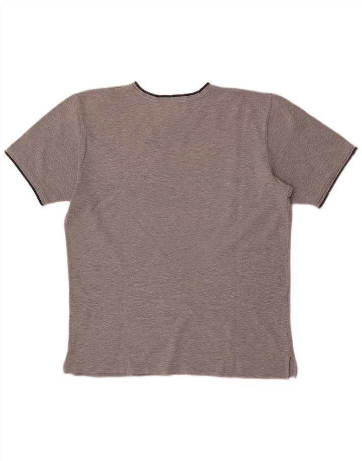 Camiseta masculina Ralph Lauren de algodão manchado cinza médio