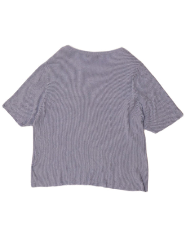 Camiseta feminina Marks & Spencer UK 24 4XL azul viscose