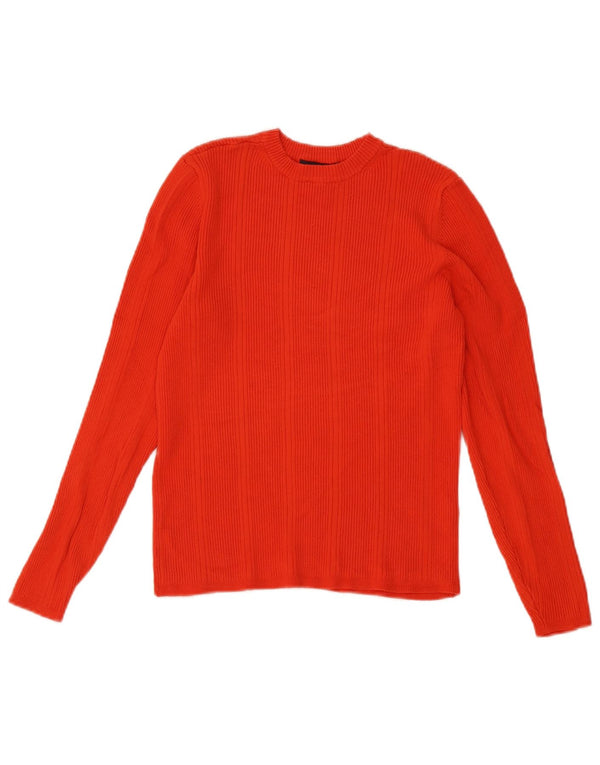 Marks & Spencer Womens Crop Crew Neck Jumper Sweater UK 14 Medium Red