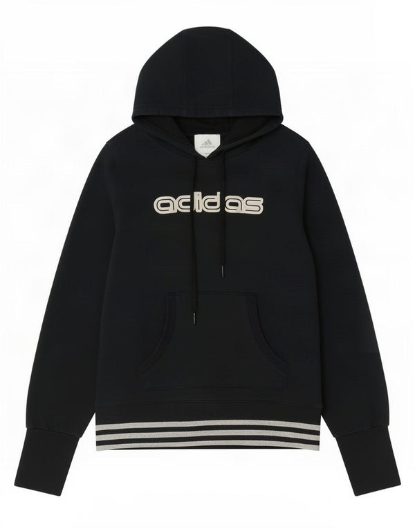 Adidas Womens Climalite Graphic Hoodie Jumper UK 14 Médio Azul Marinho Algodão