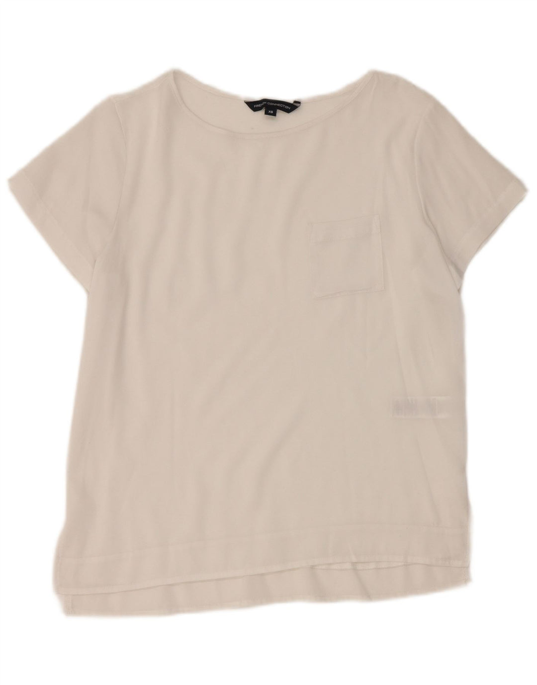 French Connection Mulheres Ver Através Top UK 6 XS Poliéster Branco