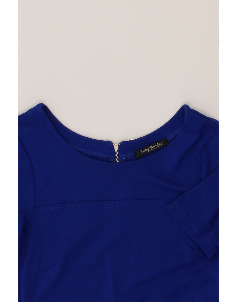 BETTY BARCLAY Womens Short Sleeves Sheath Dress UK 10 Small Blue Vintage Betty Barclay and Second-Hand Betty Barclay from Messina Hembry 