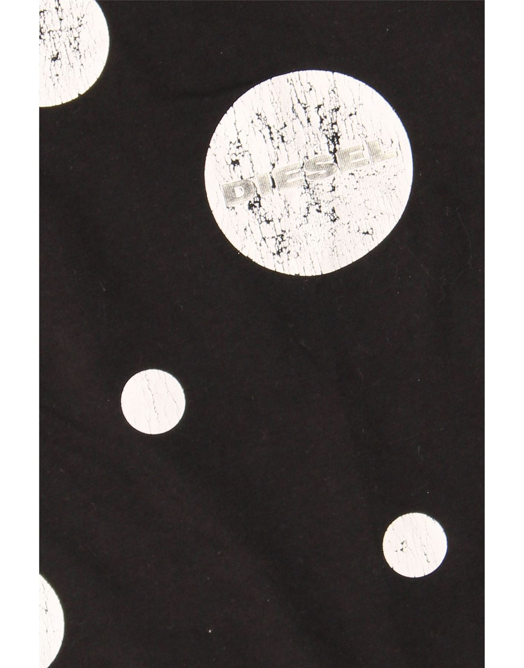 Camiseta gráfica masculina DIESEL Top médio de bolinhas pretas de algodão