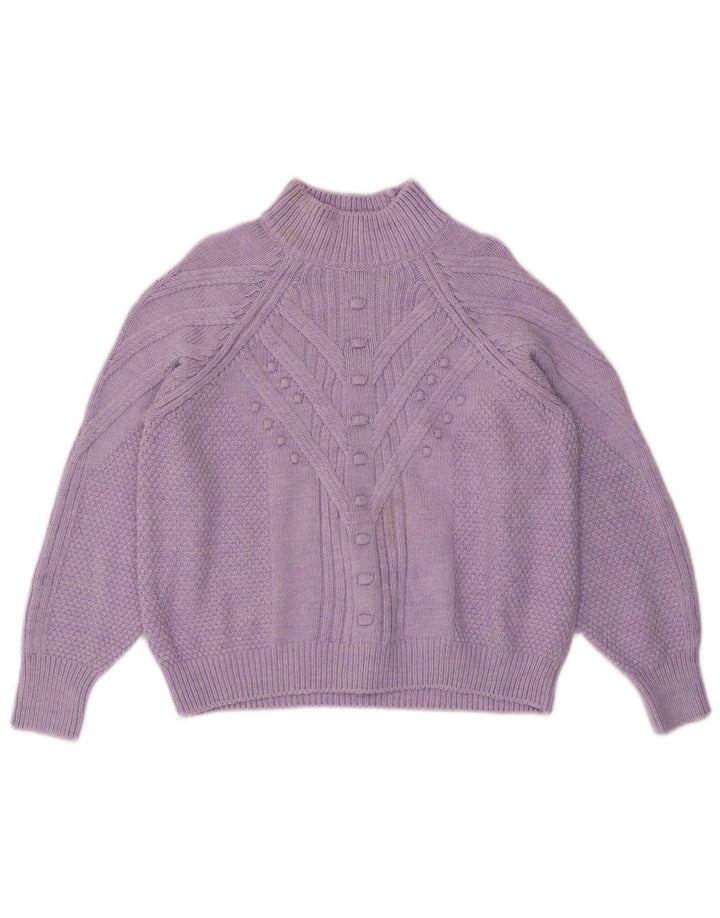Suéter feminino Marks & Spencer com gola tartaruga Reino Unido 14 médio roxo