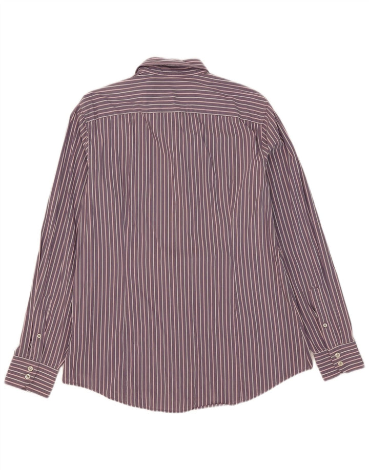 Camisa masculina Benetton XL algodão listrado roxo