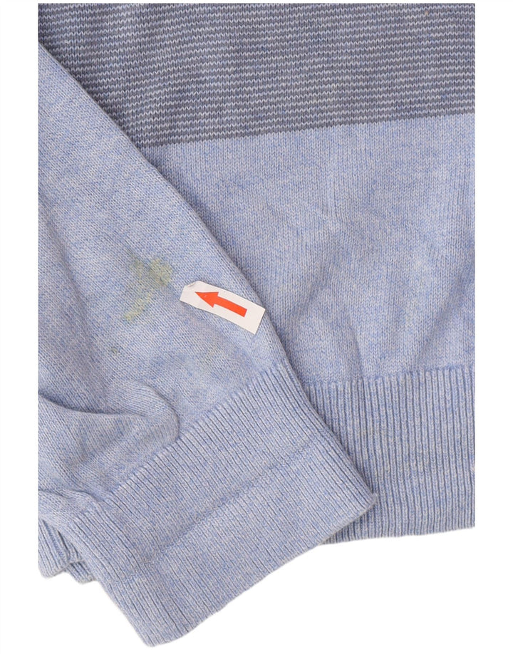 Suéter masculino Marks & Spencer com gola redonda, grande listrado azul