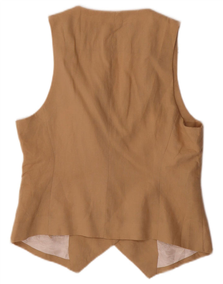 Colete feminino Zara UK 10 pequeno linho bege