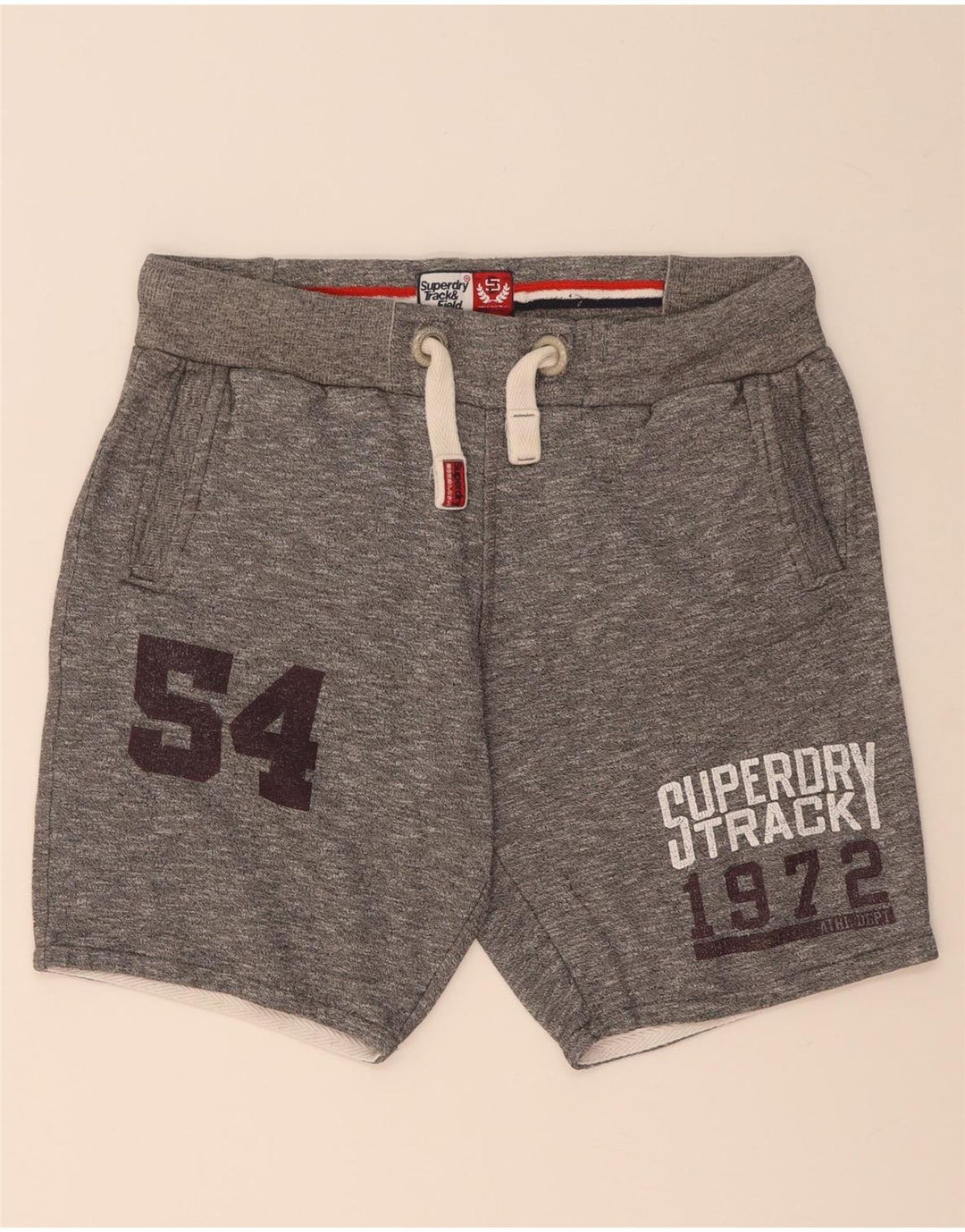 Superdry Mens Graphic Sport Shorts Médio Algodão Cinza