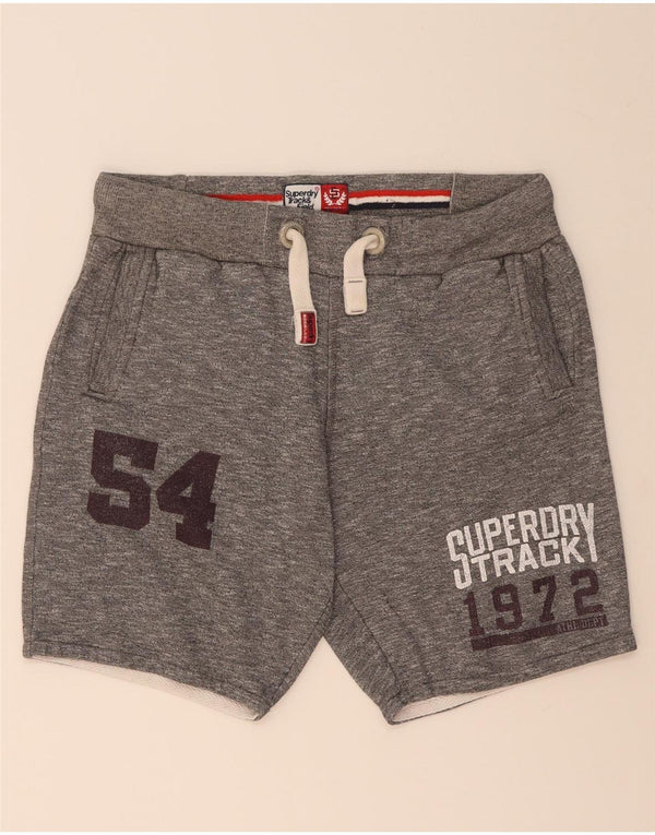 Superdry Mens Graphic Sport Shorts Médio Algodão Cinza