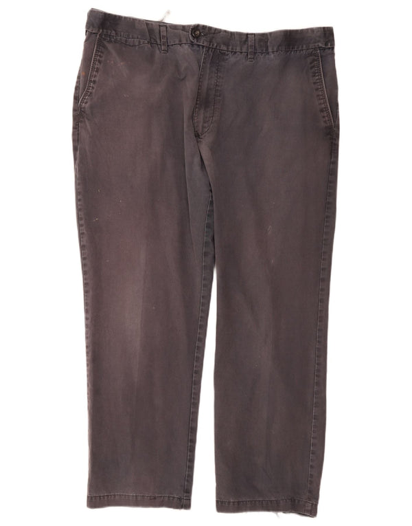 Calça masculina de terno reto Marks & Spencer W42 L29 algodão cinza