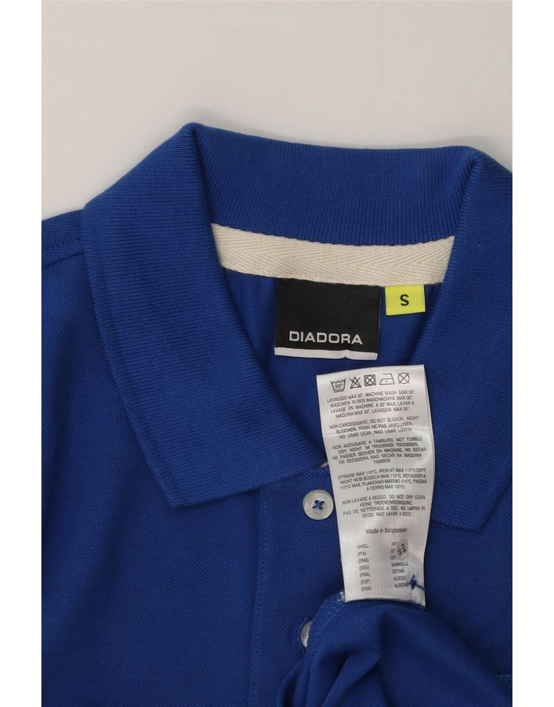 Camisa polo masculina Diadora pequena azul algodão