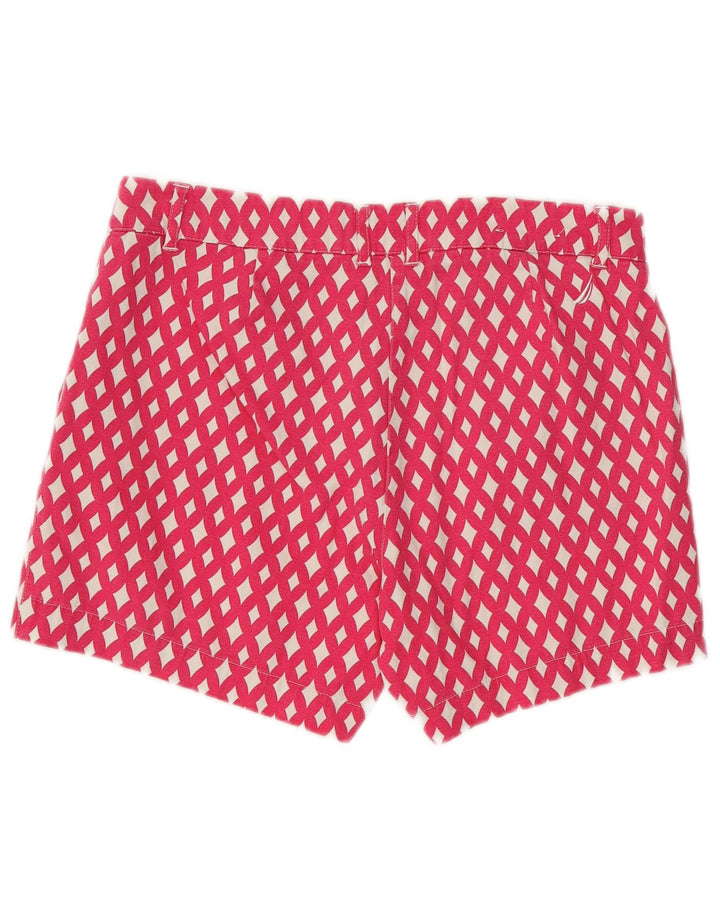 NAUTICA Shorts Chino Feminino US 10 Grande W32 Rosa Argyle/Algodão Diamante