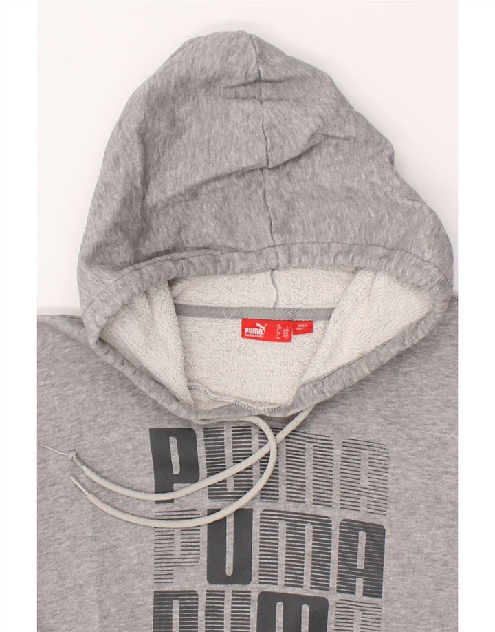 PUMA Mens Graphic Hoodie Jumper Large Grey Cotton Vintage Puma and Second-Hand Puma from Messina Hembry 