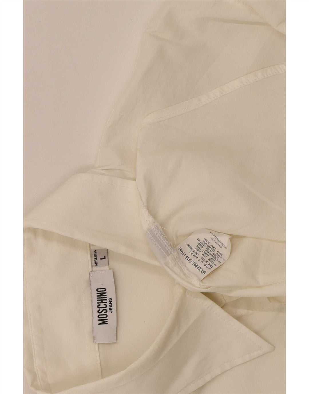 Camisa masculina Moschino grande algodão branco