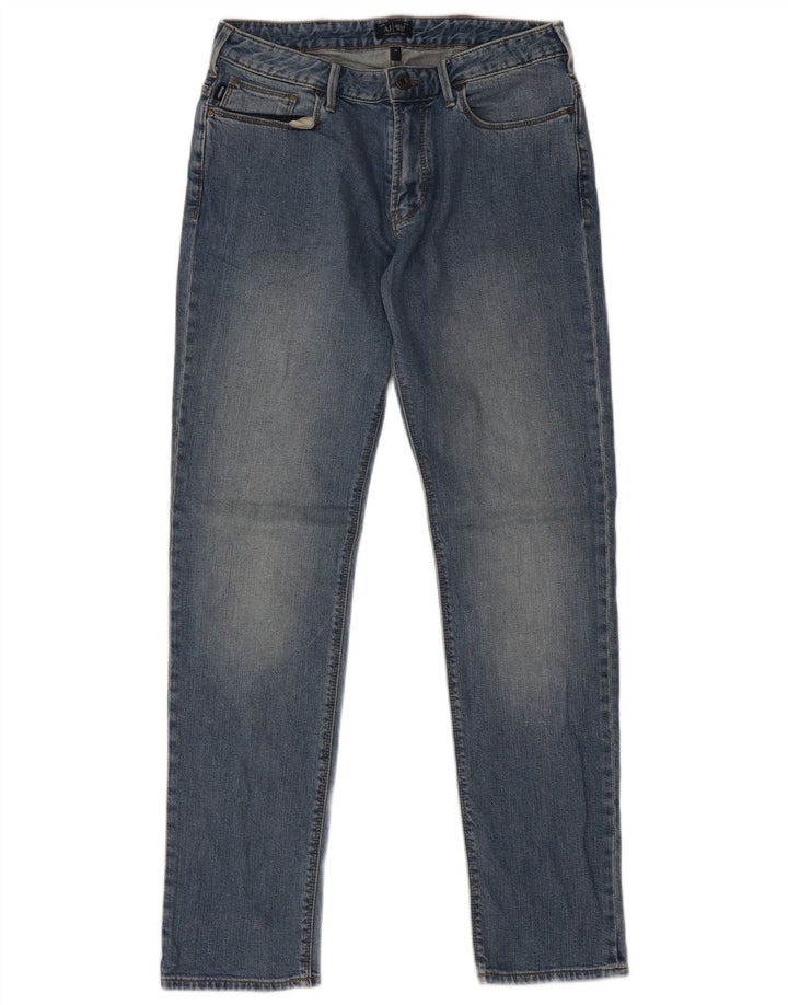 Calça jeans reta masculina Armani W30 L31 algodão azul