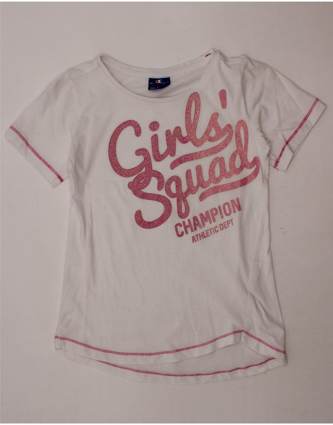 Camiseta gráfica feminina CHAMPION 9-10 anos médio branco