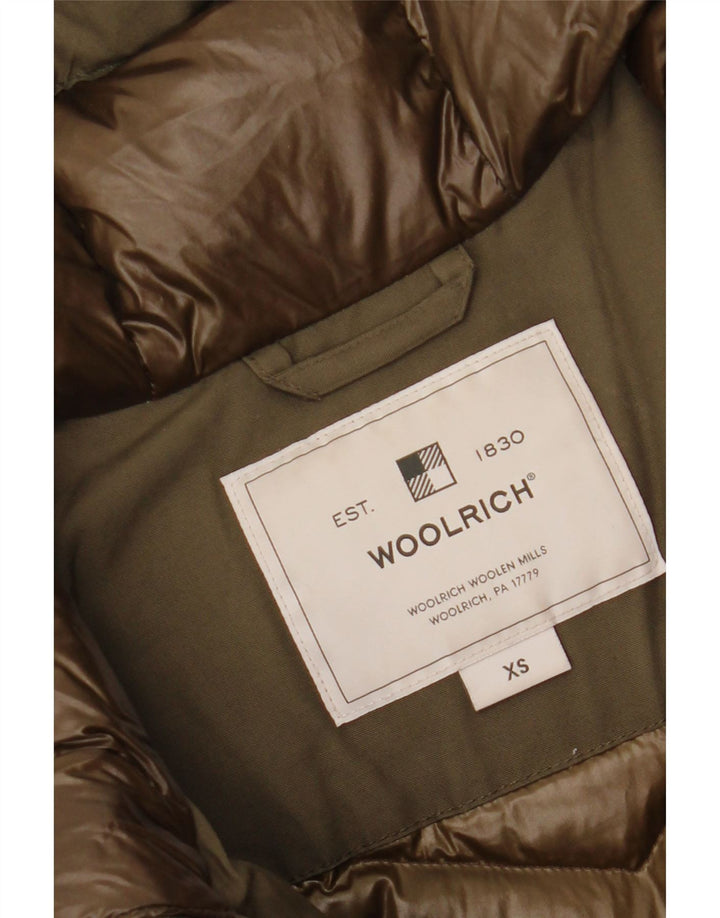 WOOLRICH Womens Loose Fit Padded Coat UK 6 XS Khaki Cotton Vintage Woolrich and Second-Hand Woolrich from Messina Hembry 