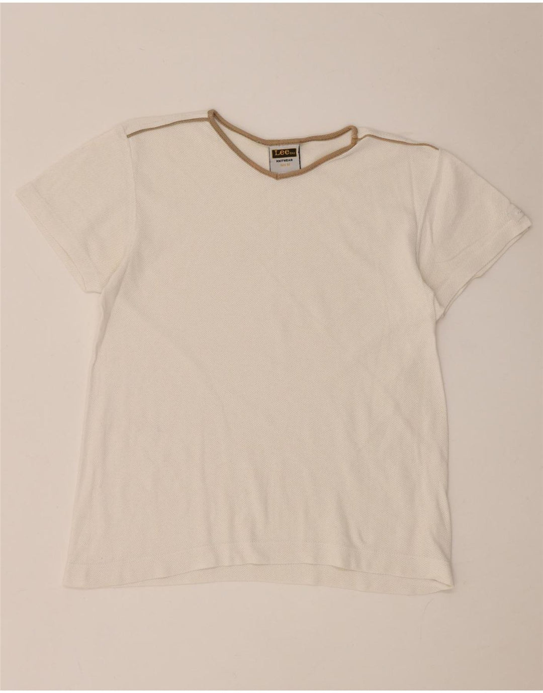 Camiseta feminina Lee UK 14 algodão branco médio