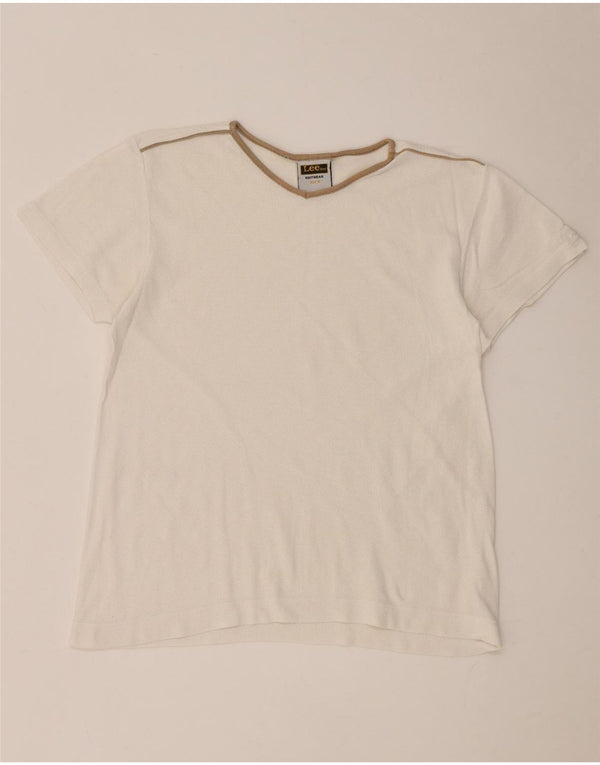 Camiseta feminina Lee UK 14 algodão branco médio