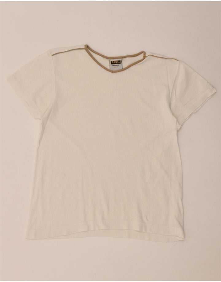Camiseta feminina Lee UK 14 algodão branco médio