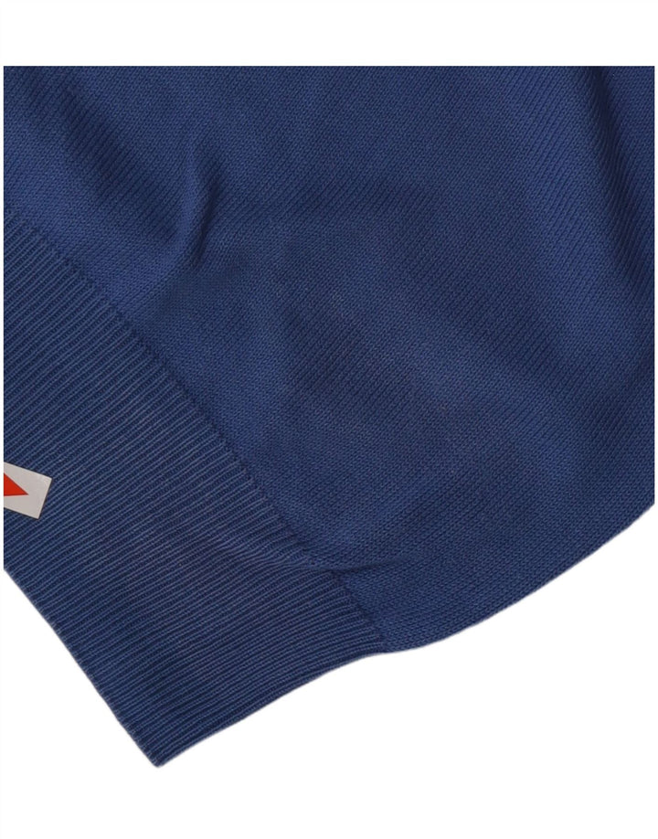 Suéter masculino TRUSSARDI com decote em V grande algodão azul