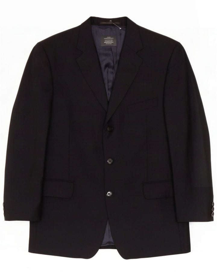 Douglas Mens 3 Button Blazer Jacket UK 42 XL Azul marinho Poliéster