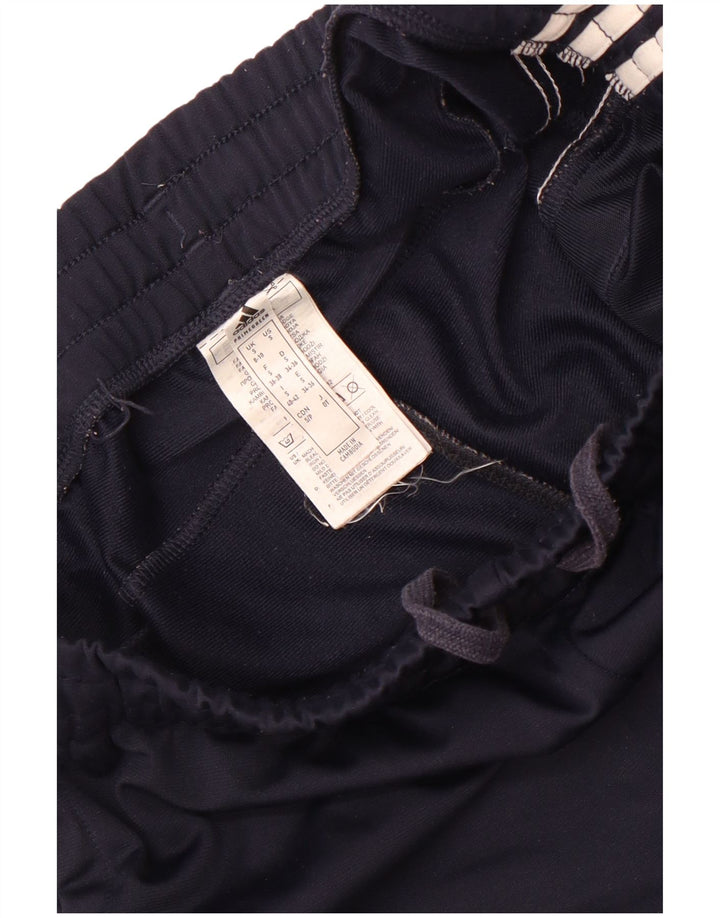 Calça de treino feminina Adidas UK 8/10 pequena azul marinho poliéster