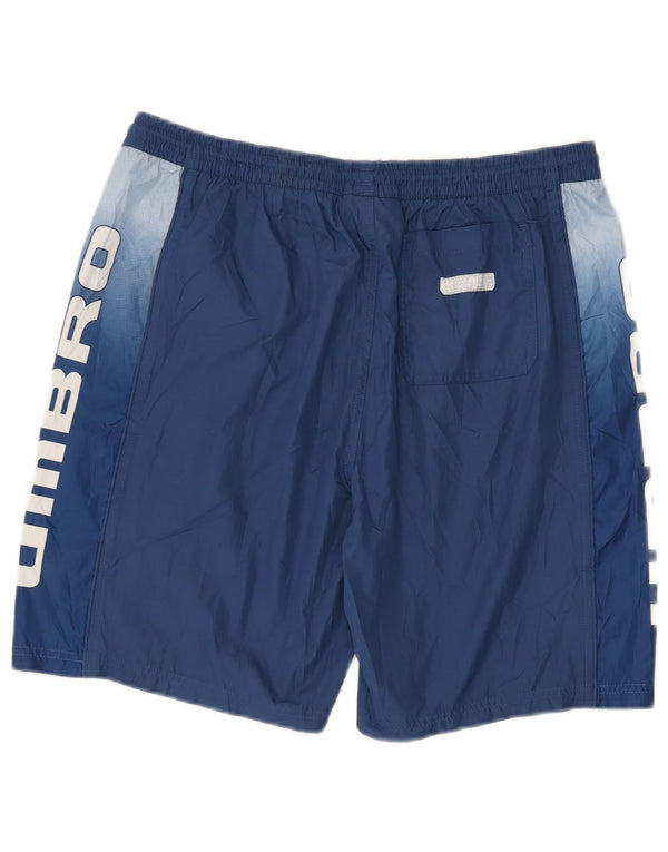 Shorts esportivos gráficos masculinos da Umbro, grande poliéster colorblock azul marinho